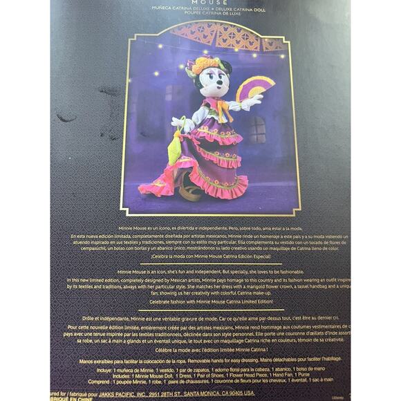 Disney Parks Minnie Mouse Deluxe Catrina Doll Day Of The Dead *NEW* - Picture 5 of 9